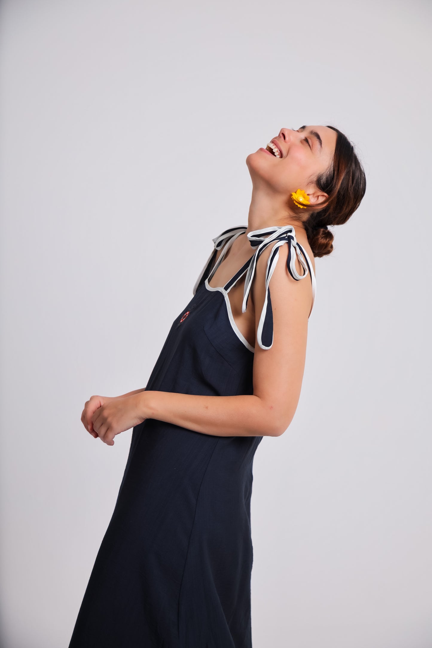 “Marina” dress in navy blue