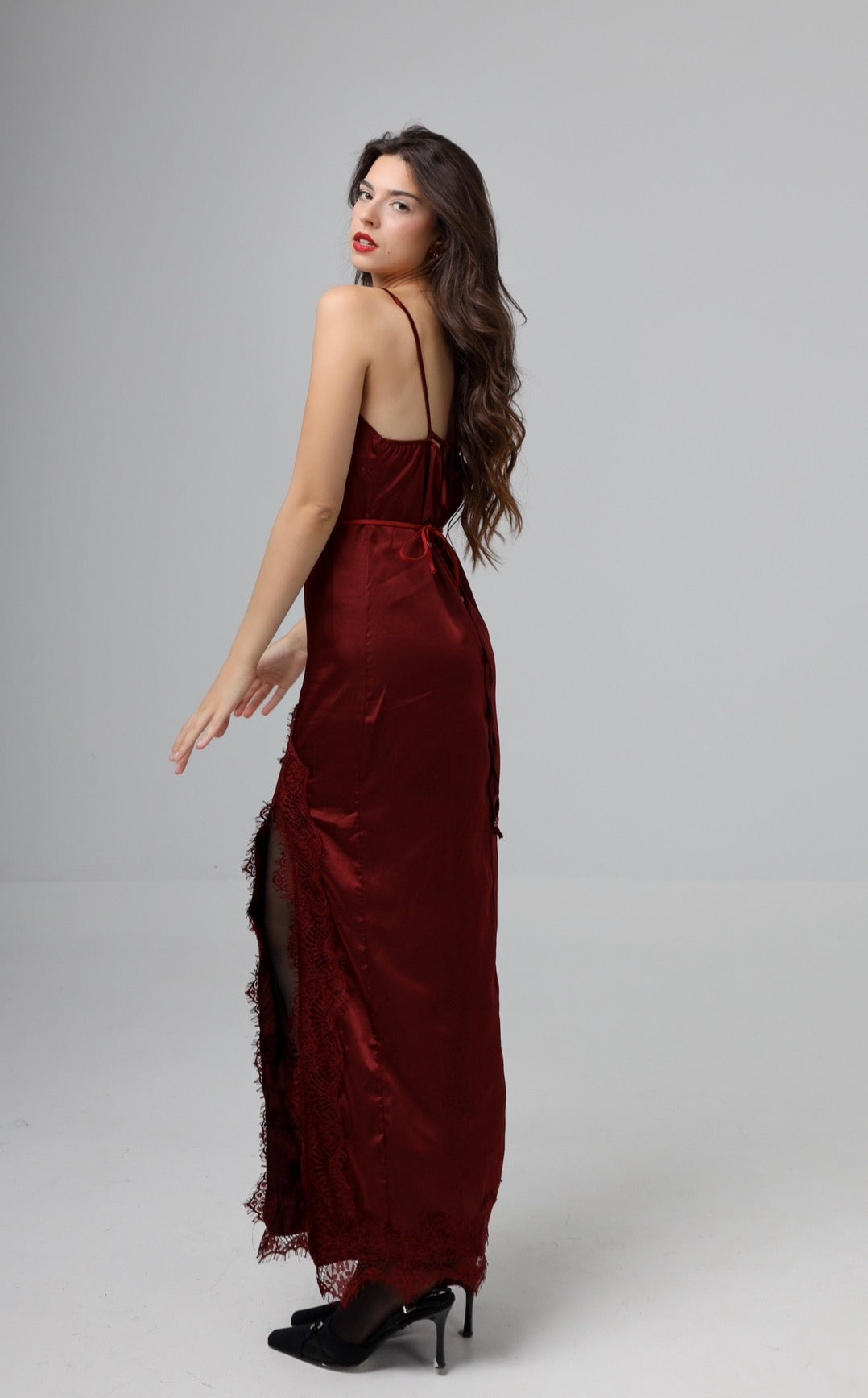 “Fern” dress in burgundy
