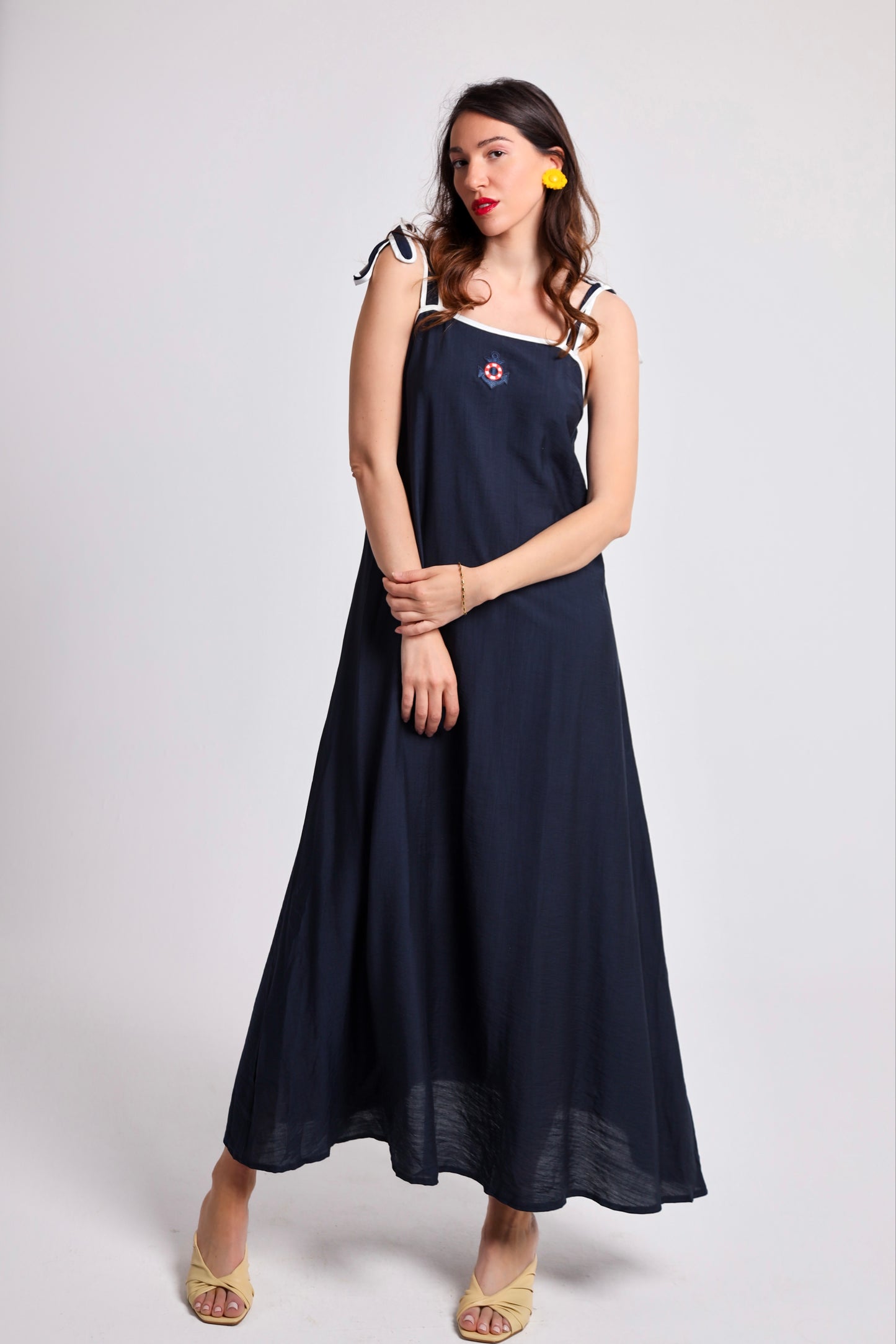 “Marina” dress in navy blue