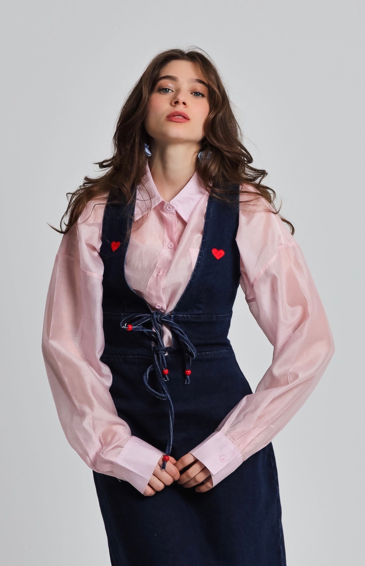 “Painted Daisy” silk shirt in pink