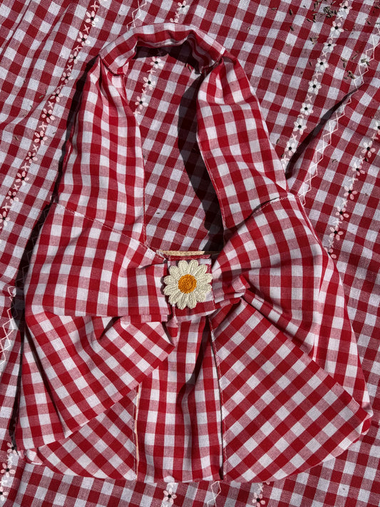 “Vassiliki” bag in red plaid