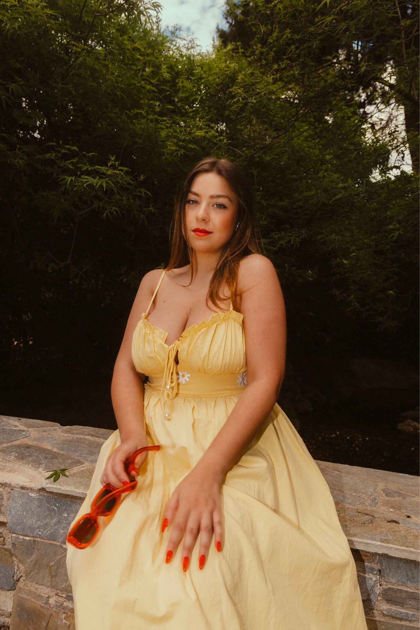 Lavender dress in yellow