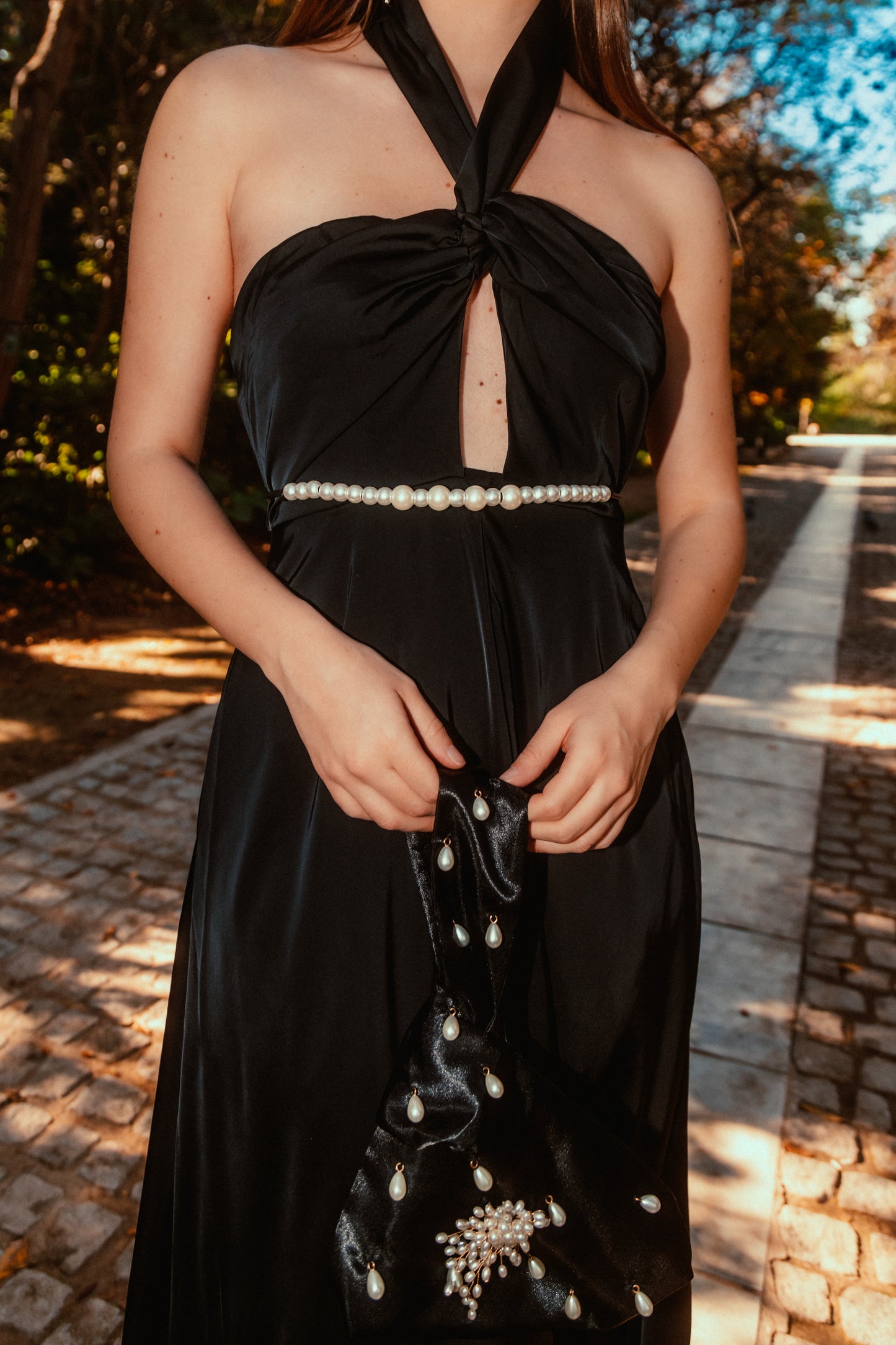 Christmas Rose dress in black