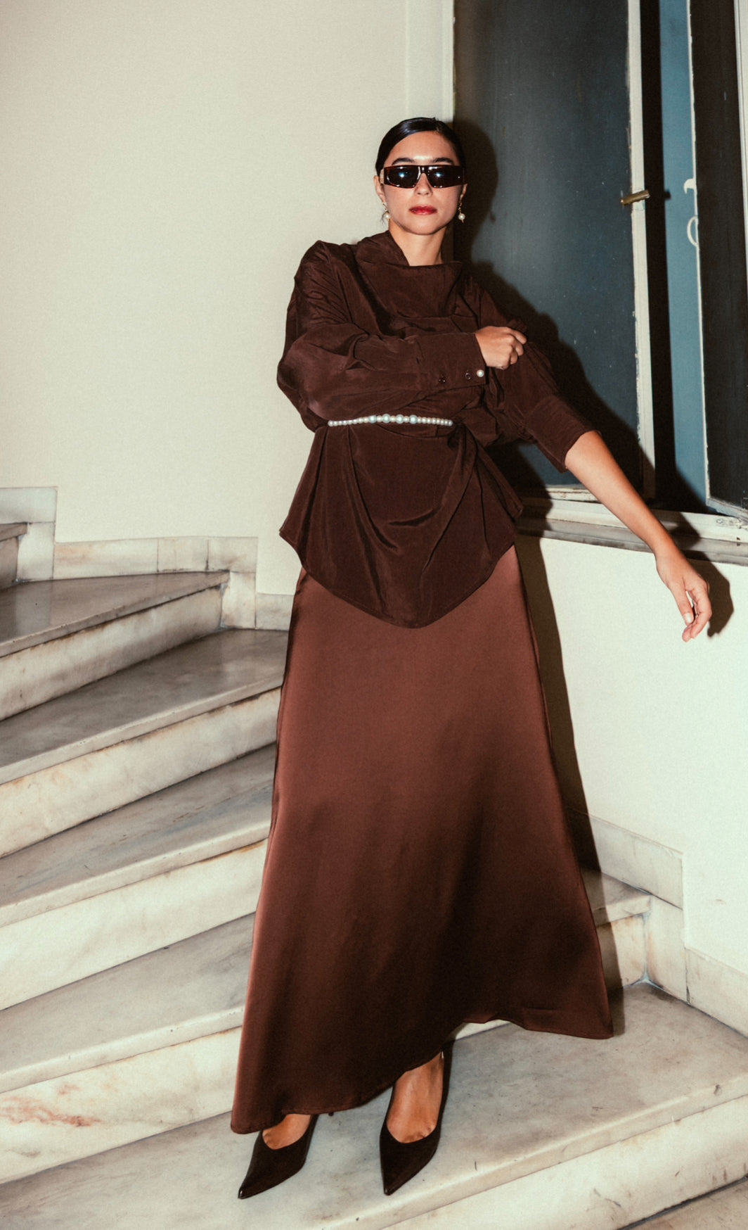 Zephyranth skirt in chocolate brown