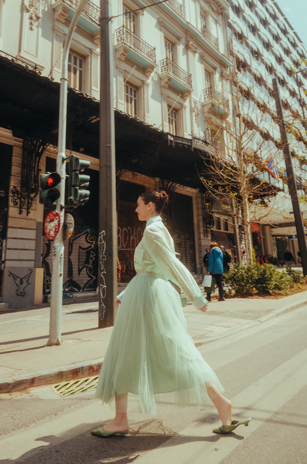 Hydrangea skirt in mint