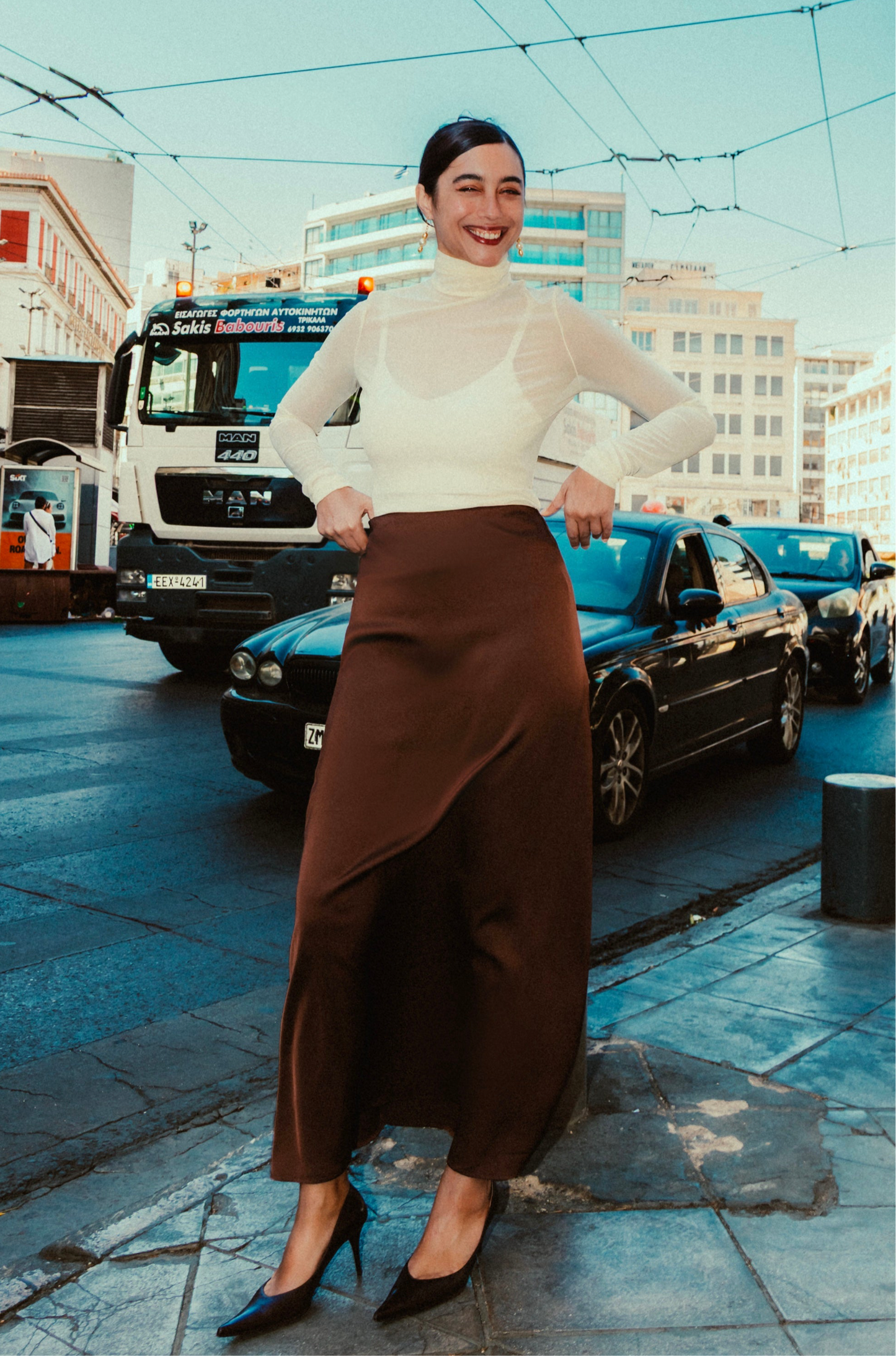 Zephyranth skirt in chocolate brown