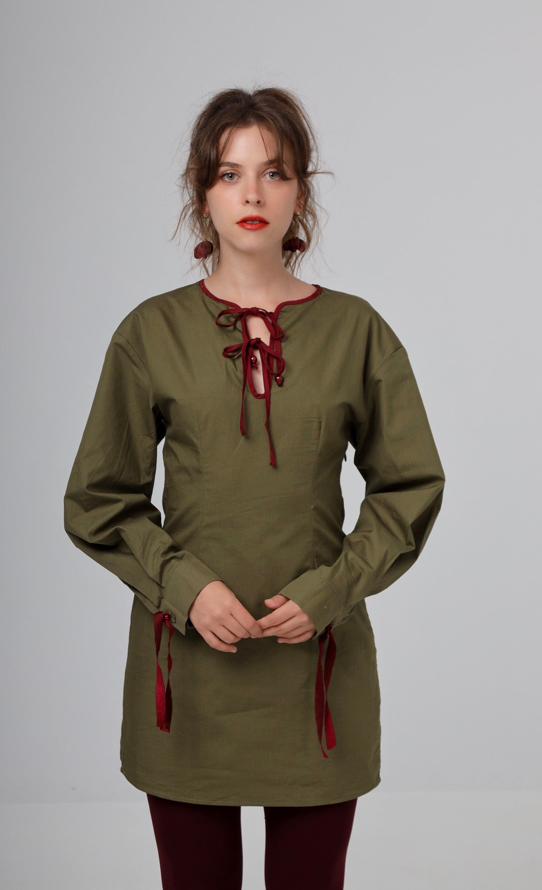 “Tiger lily” dress in khaki green