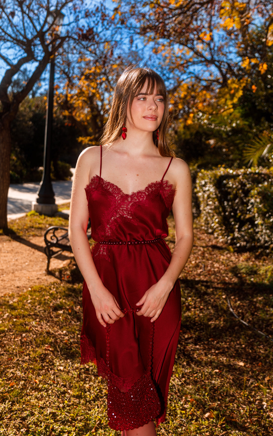 Azalea dress in wine red