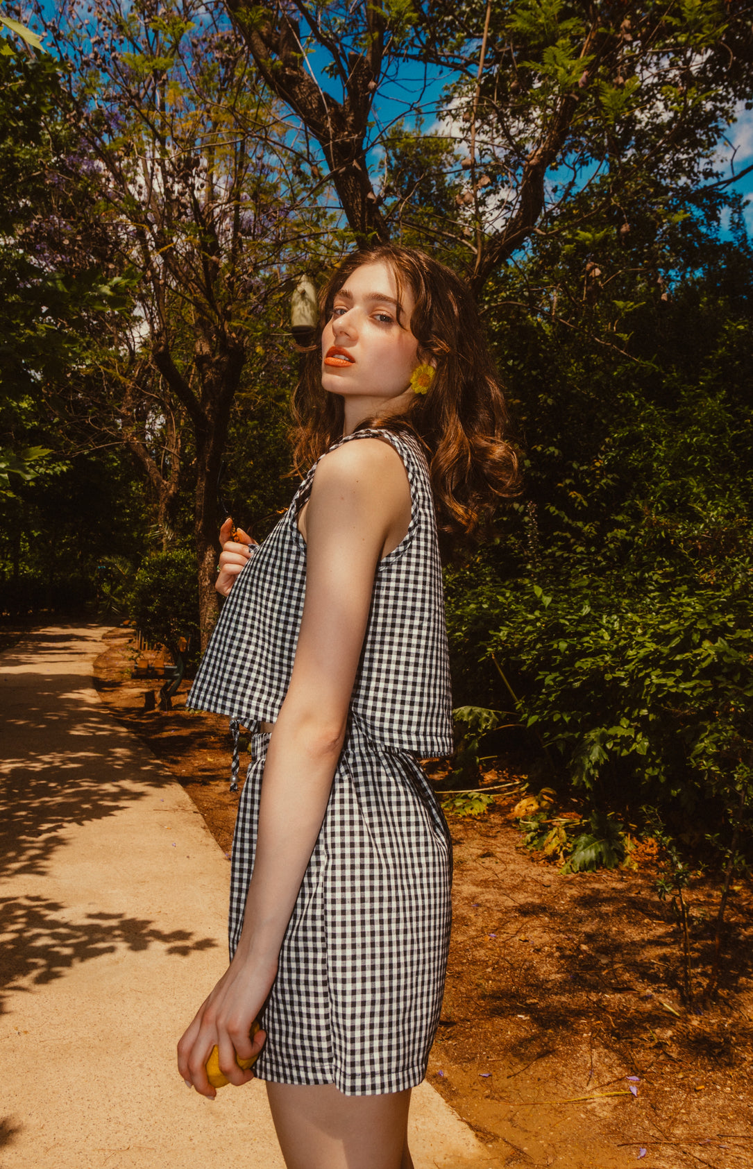Daffodil shorts in black plaid