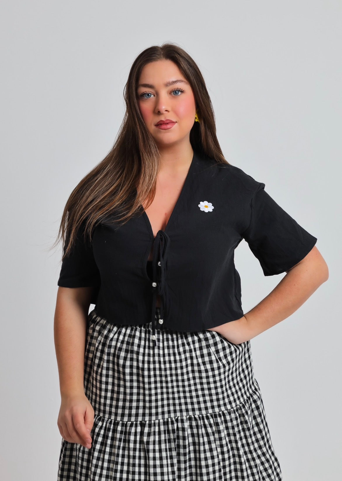 “Helianthus” top in black