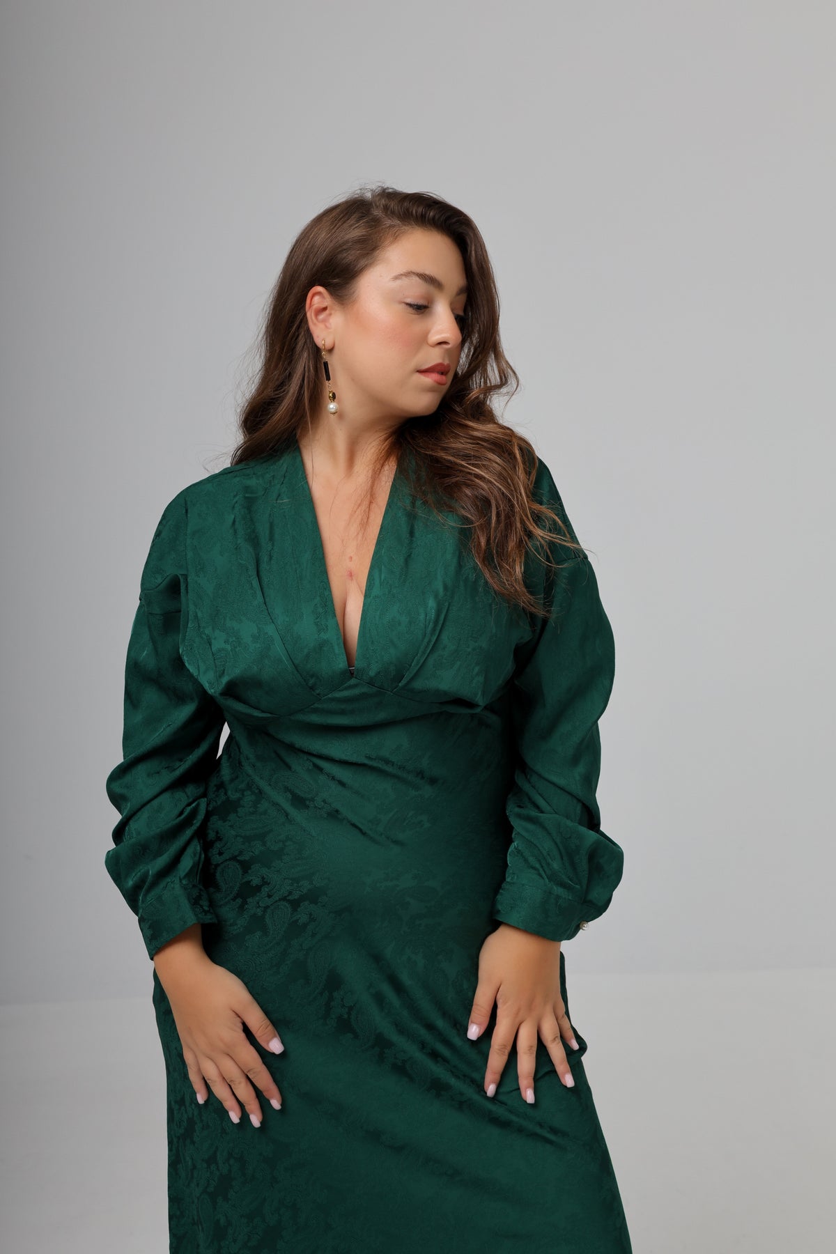 “Ambrosia” dress in emerald green