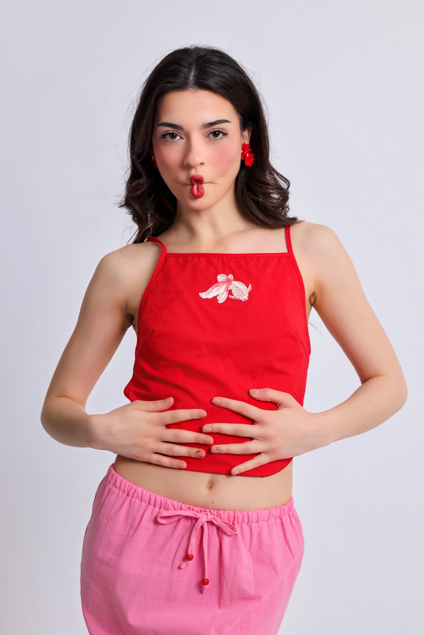 “Elodia” top in red
