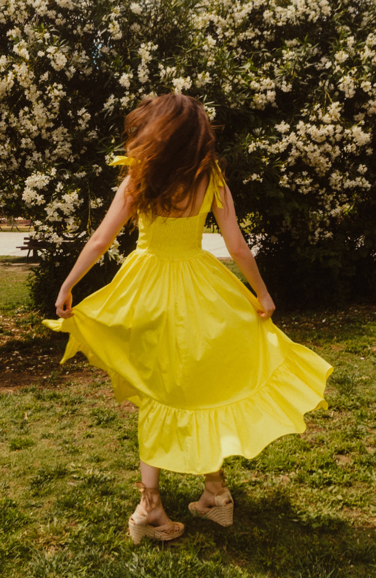 Lily of the valley dress in yellow