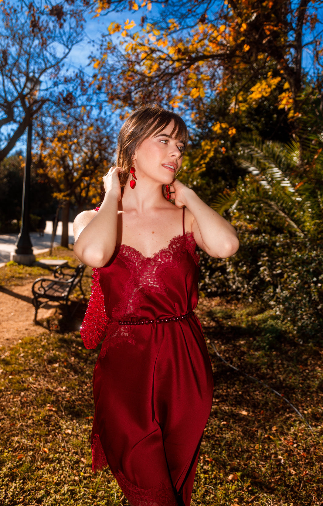 Azalea dress in wine red