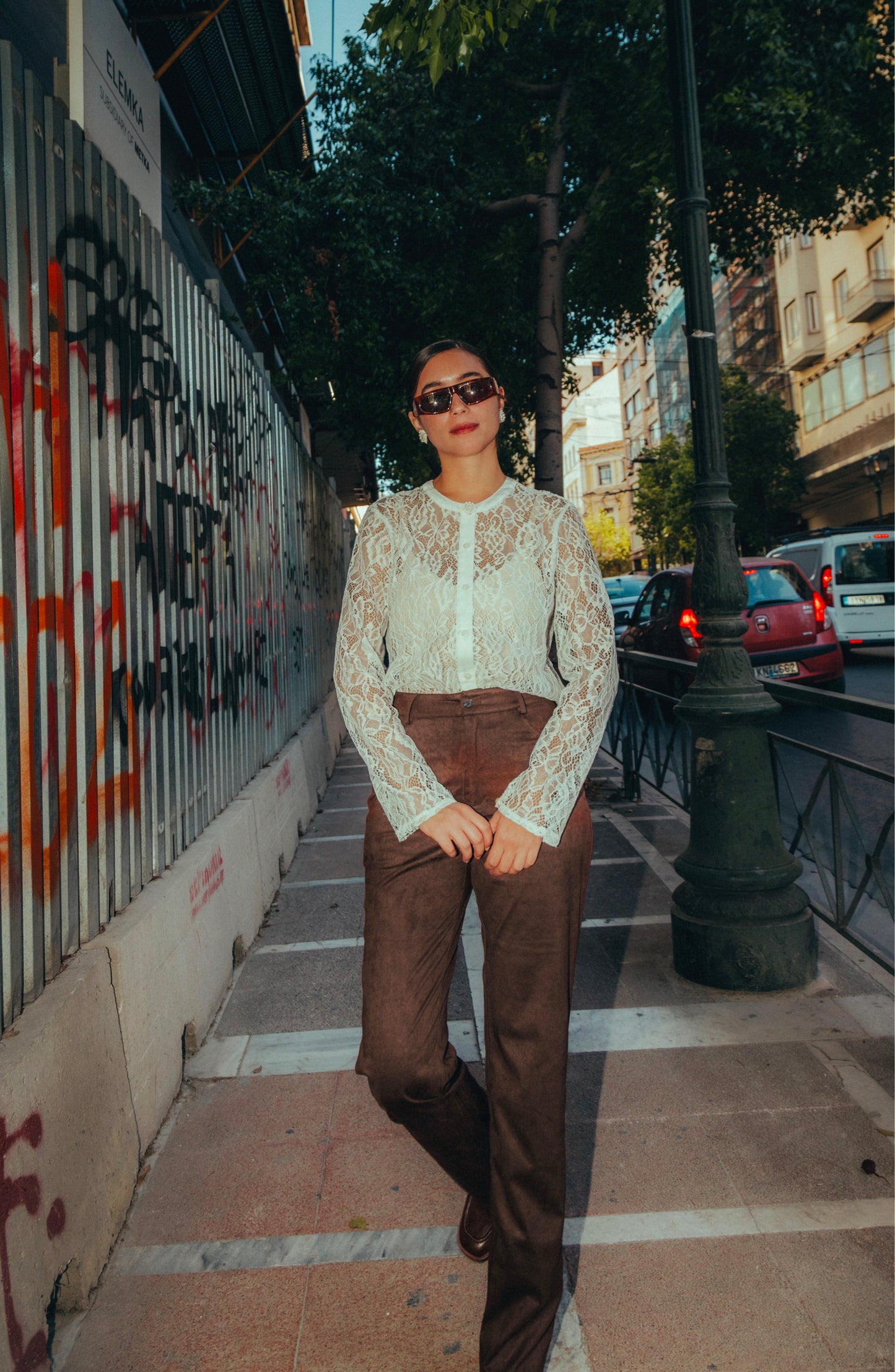 Sage suede pants in brown