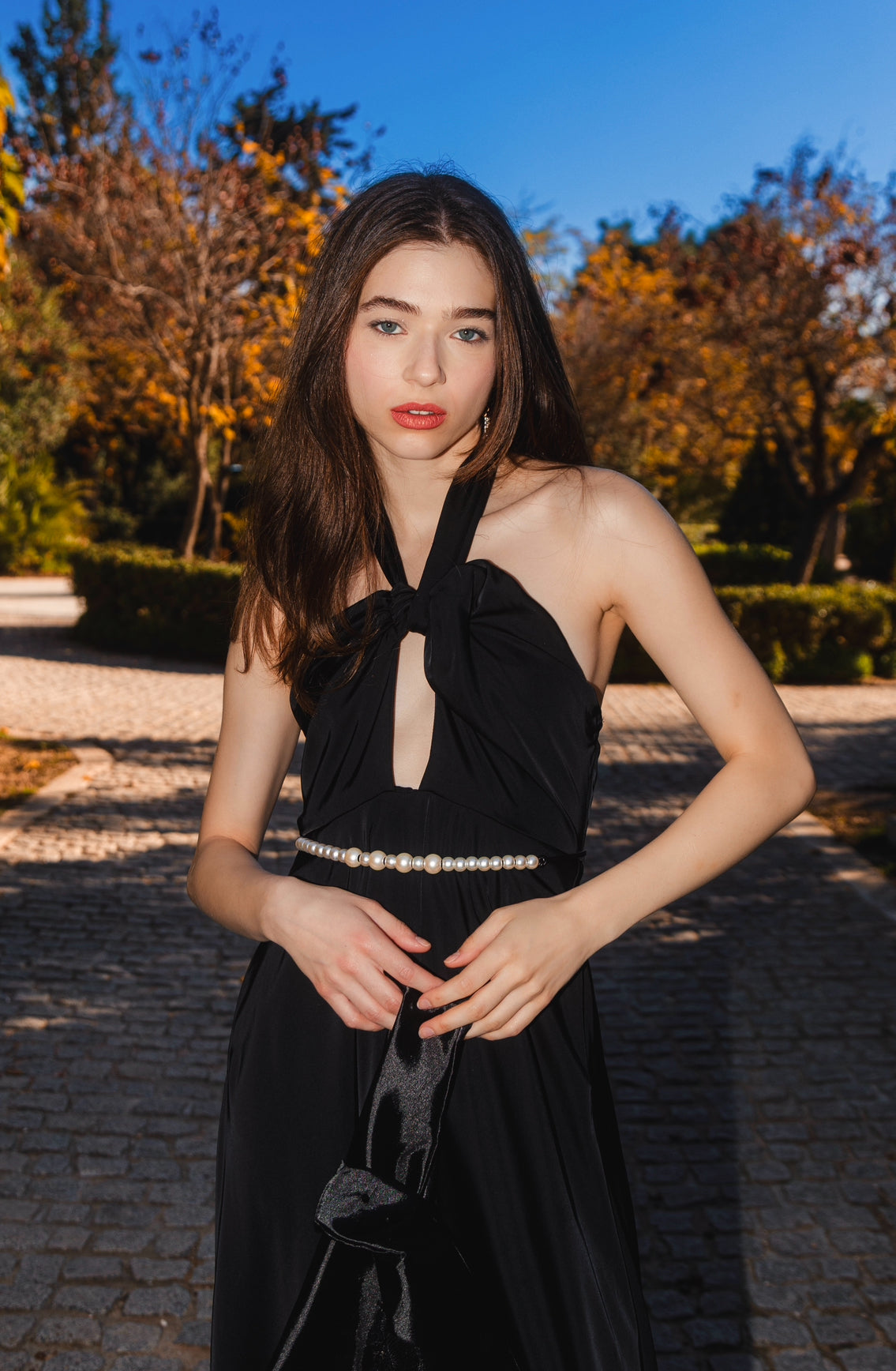 Christmas Rose dress in black