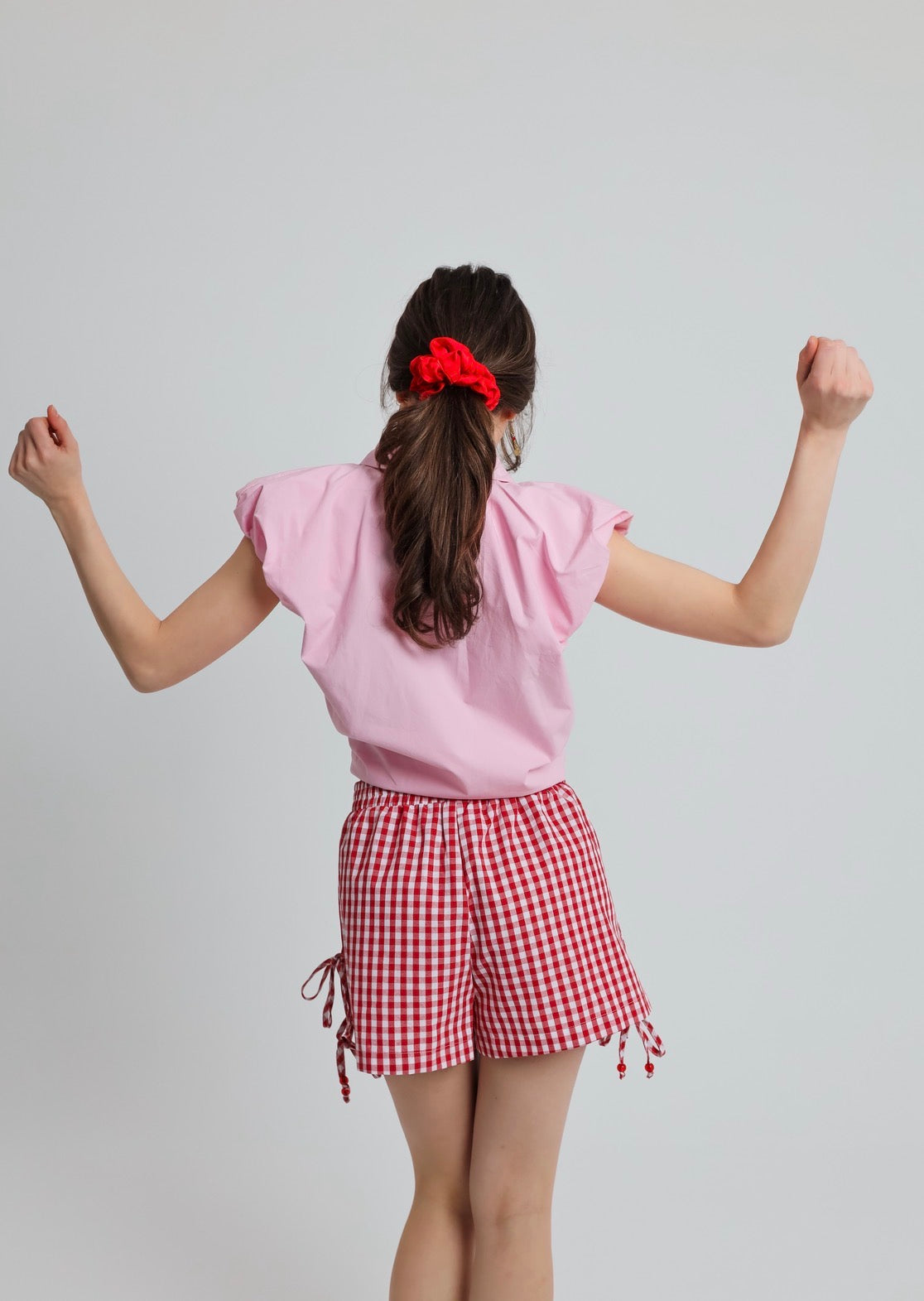“Erica” shorts in red plaid
