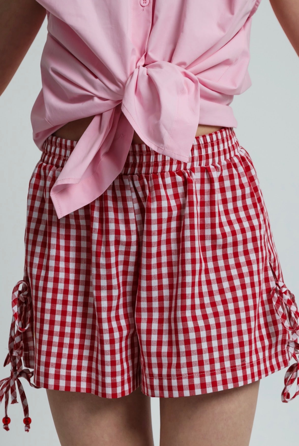 “Erica” shorts in red plaid