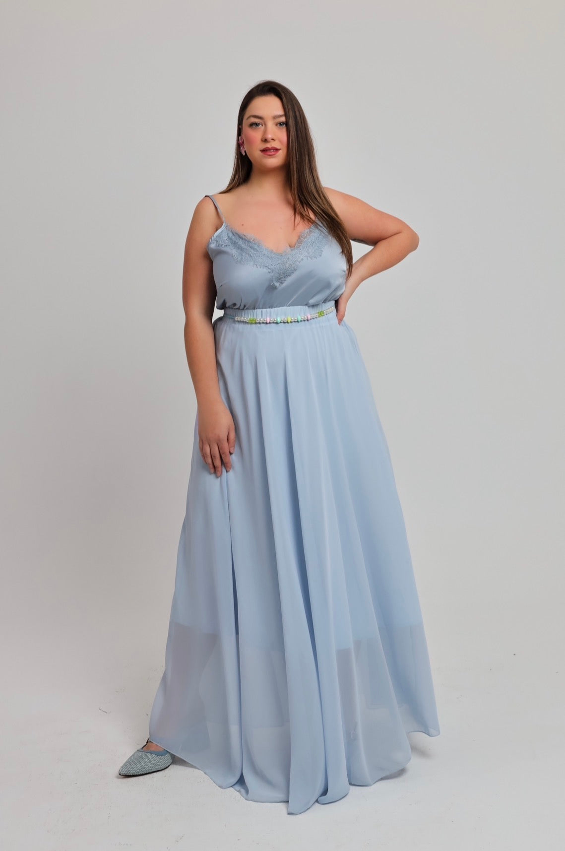 “Gardenia” skirt in light blue