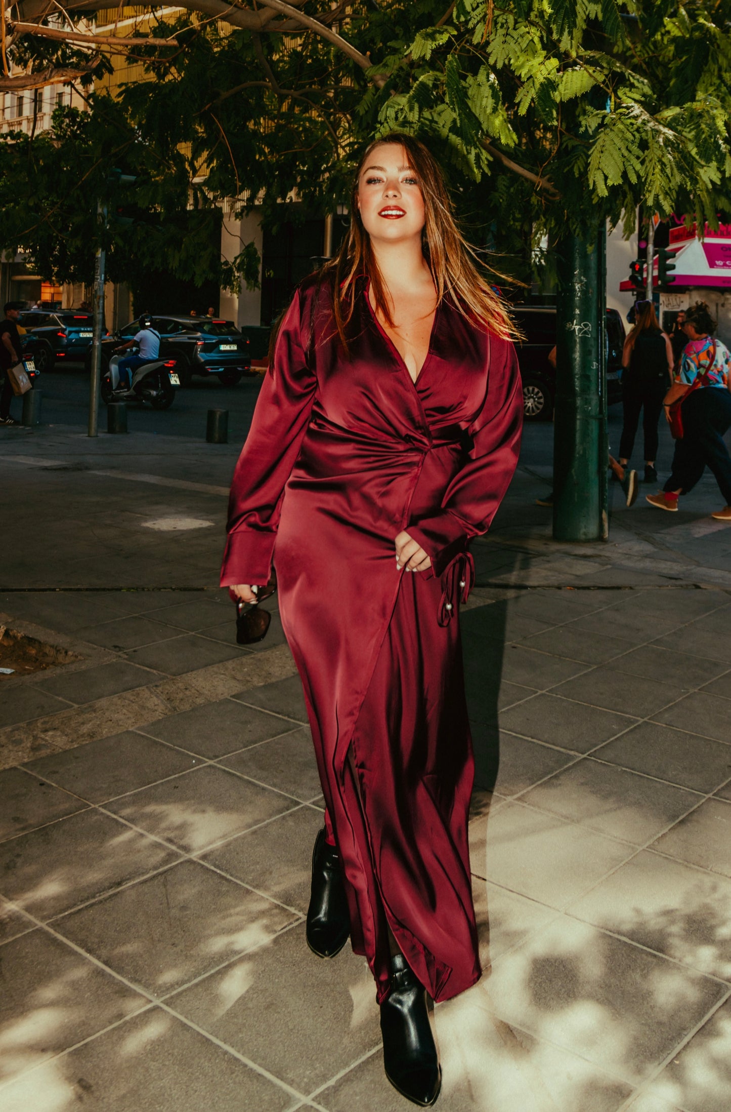 Violeta dress in burgundy