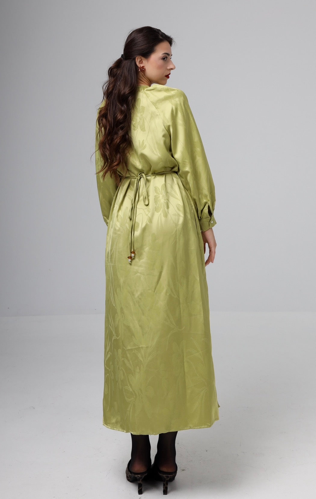 “Shion” dress in light olive