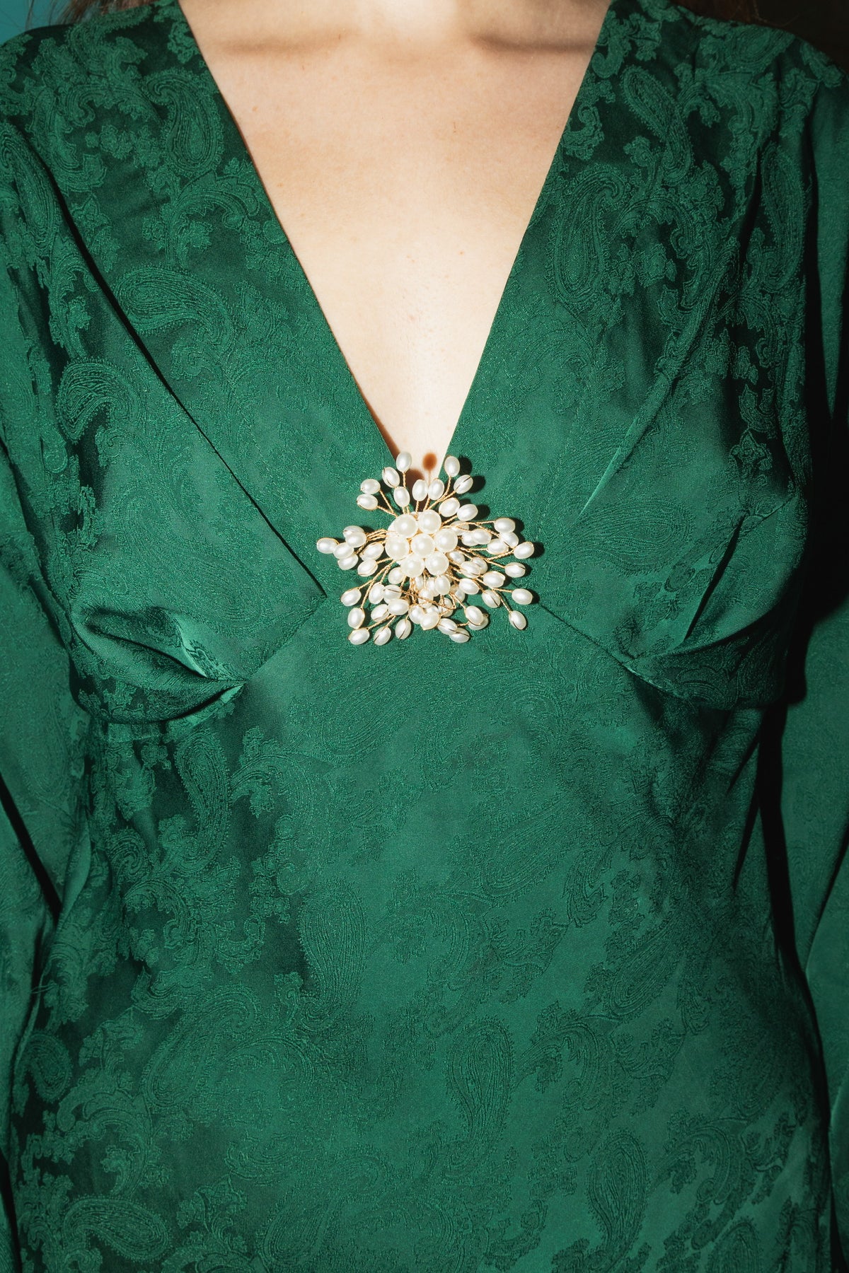 “Ambrosia” dress in emerald green