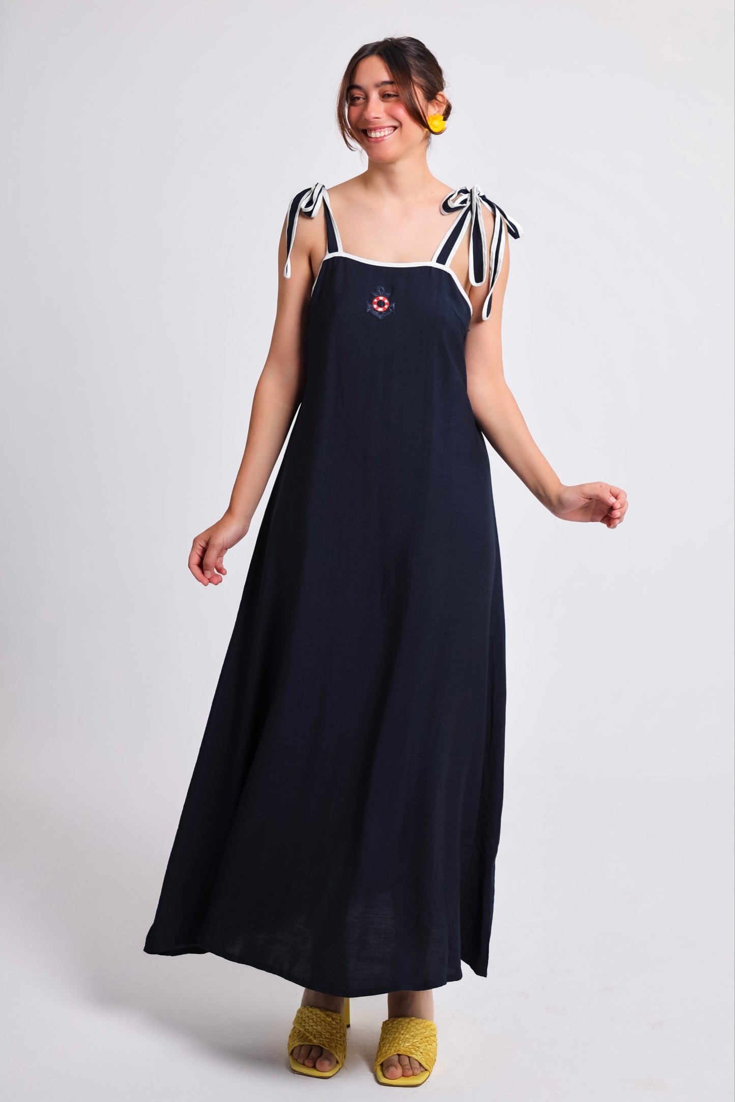 “Marina” dress in navy blue