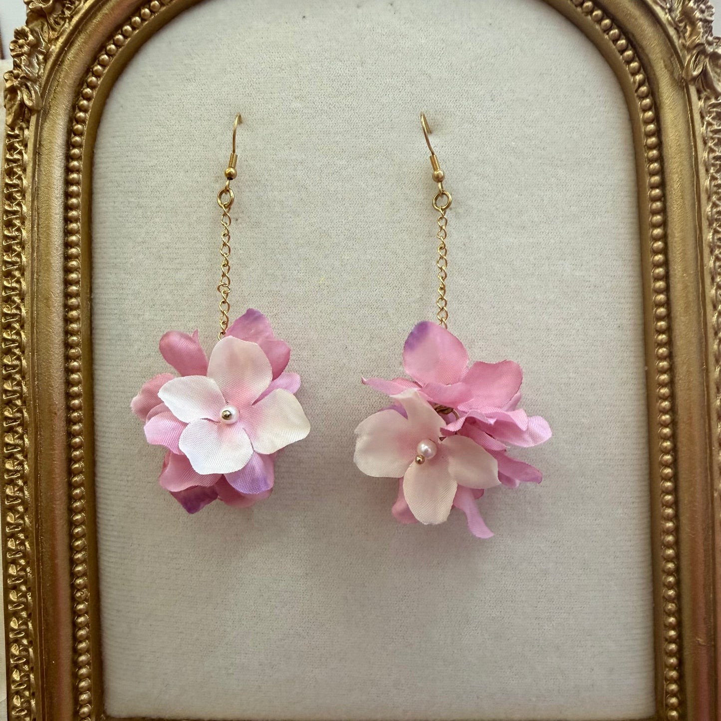 “Pink Hydrangea” earrings