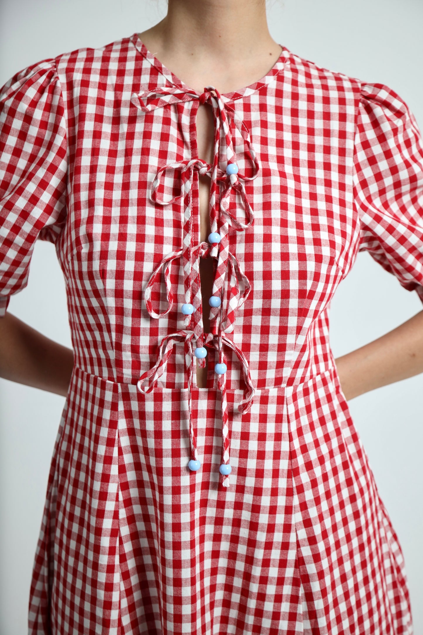 “Honesty” dress in red plaid