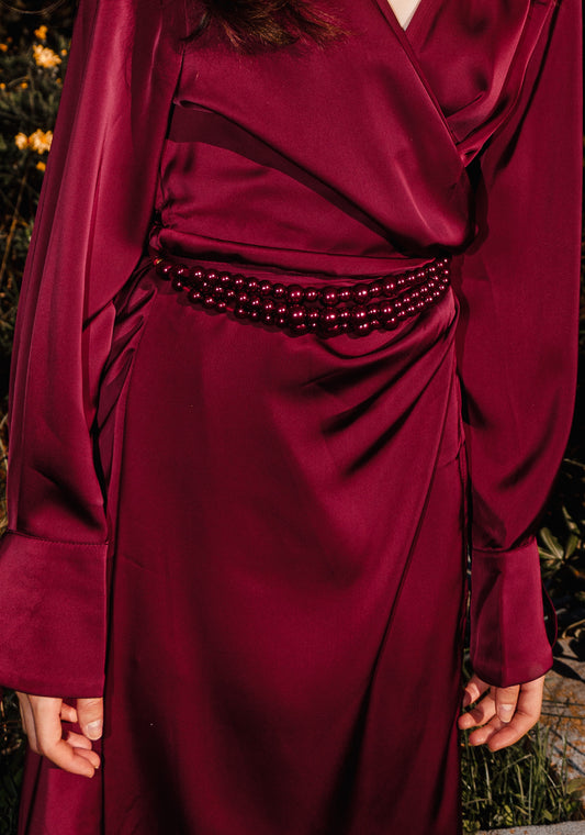 Christina belt in burgundy