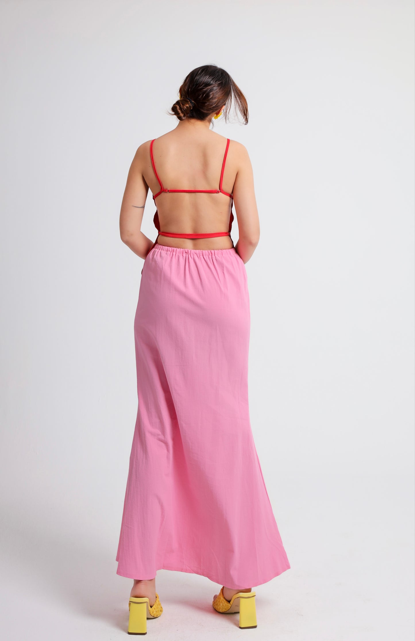 “Bougainvillea” skirt in bubble gum pink