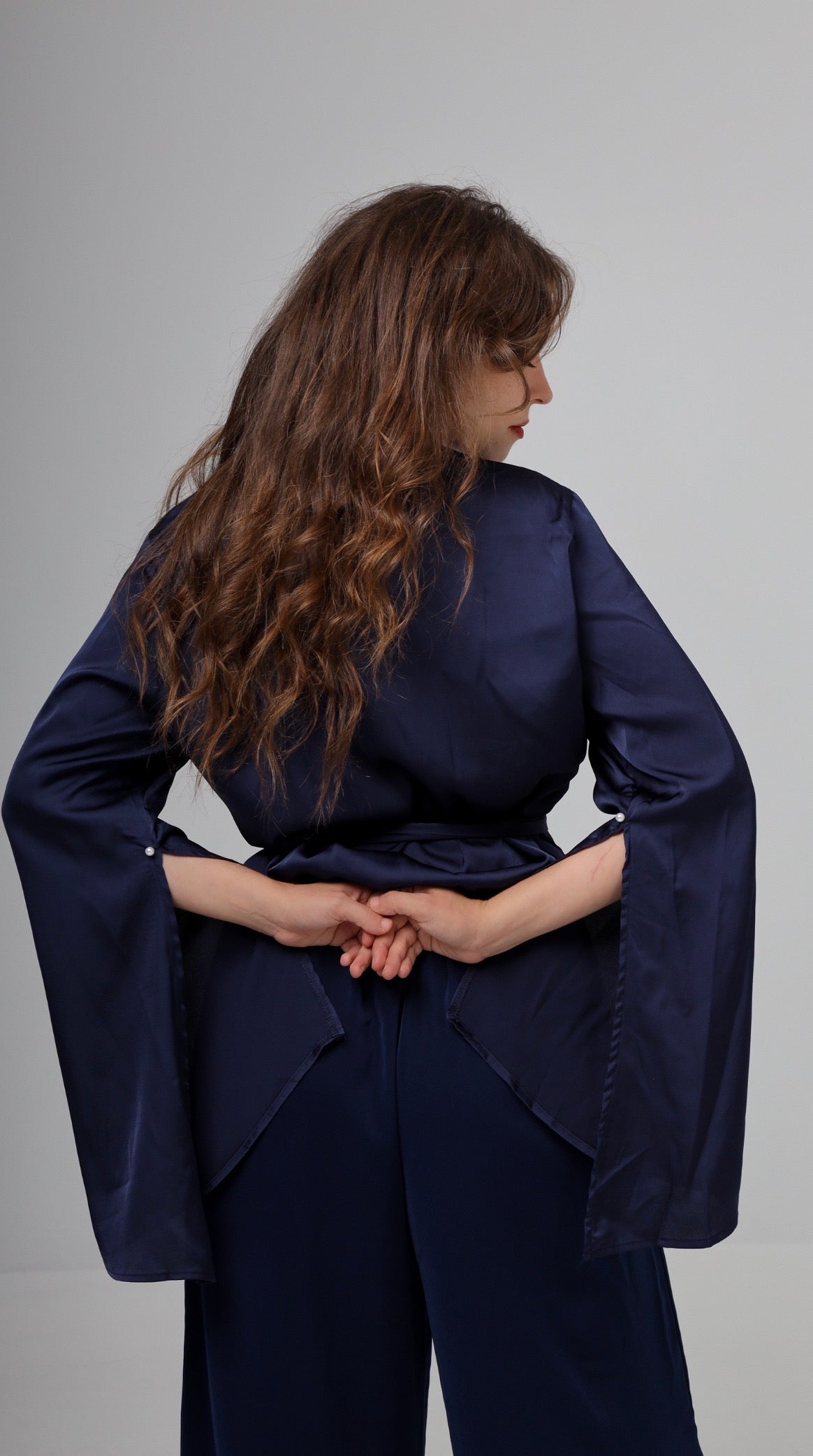 “Bluebell” blouse in navy blue