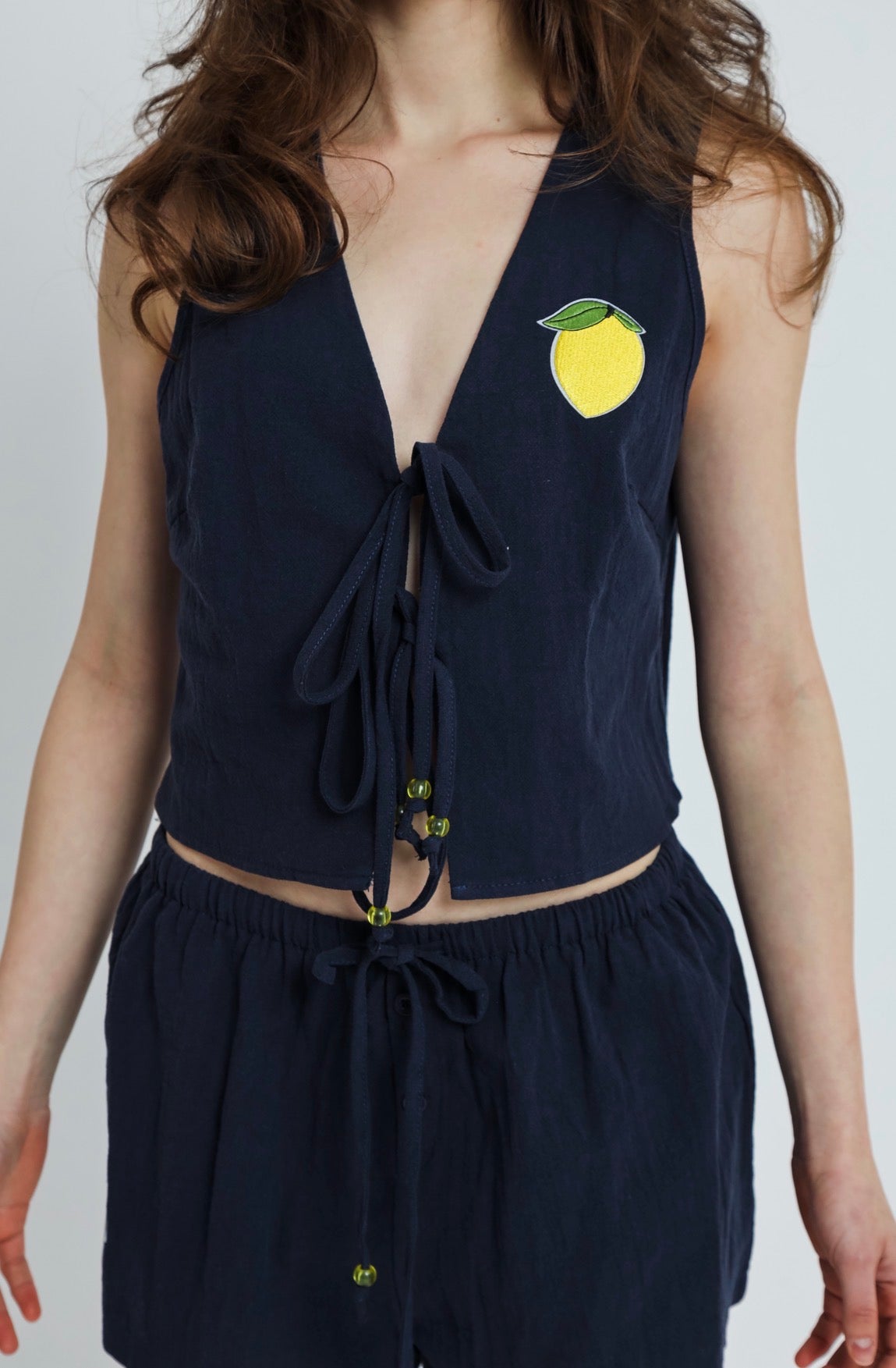 “Daffodil” vest in blue