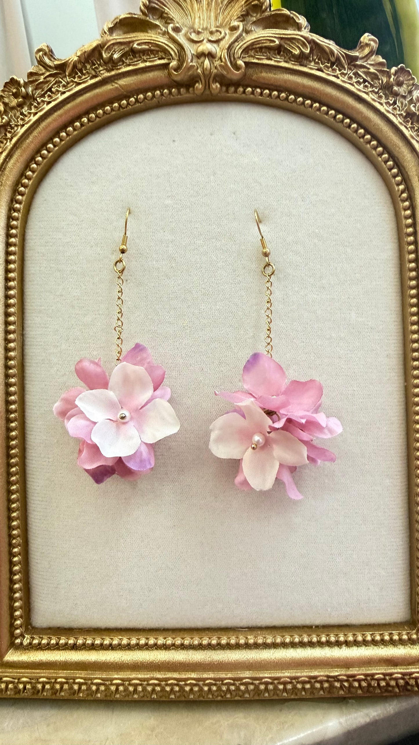 “Pink Hydrangea” earrings