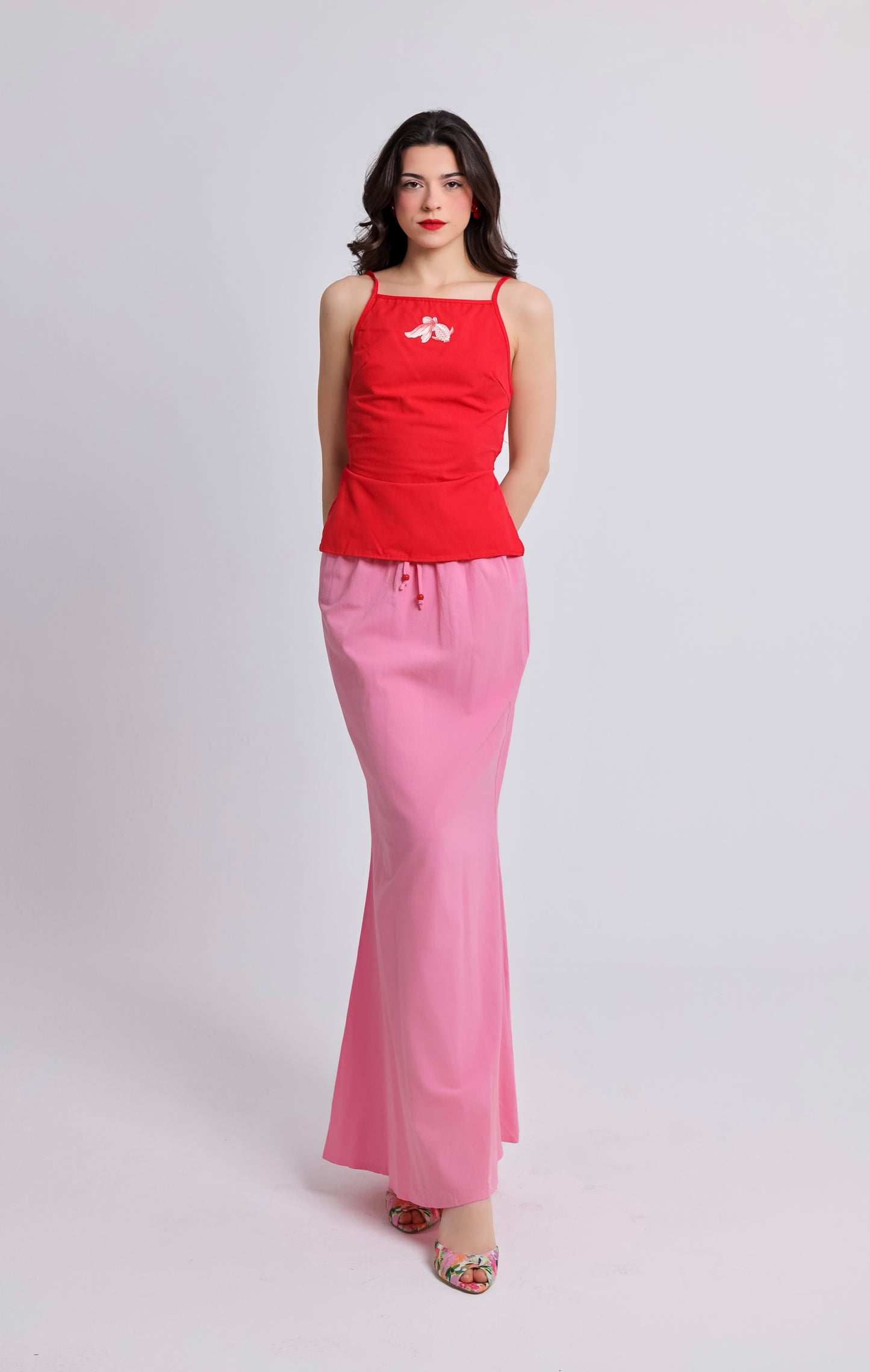 “Bougainvillea” skirt in bubble gum pink