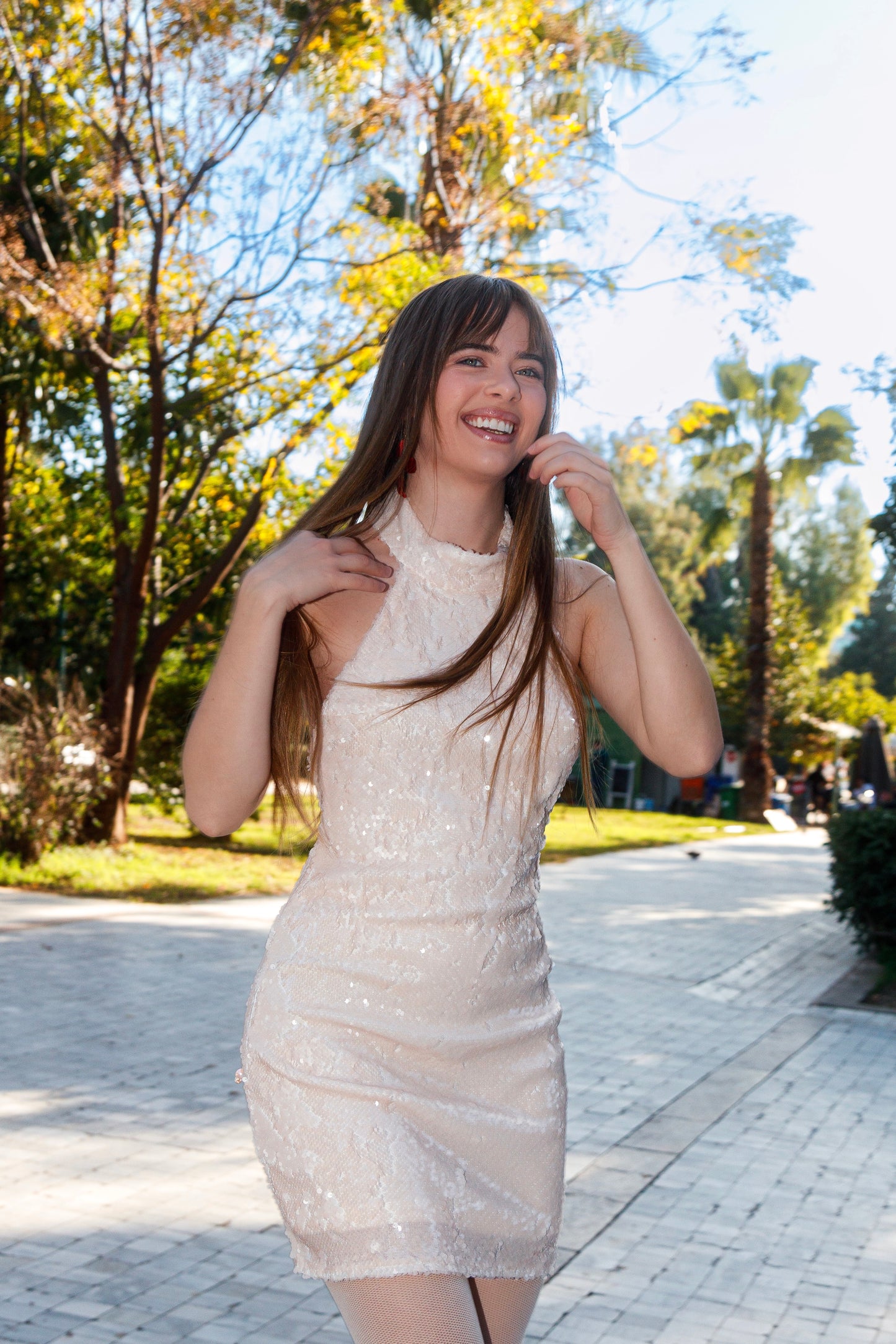 Snowball dress in pinkish cream