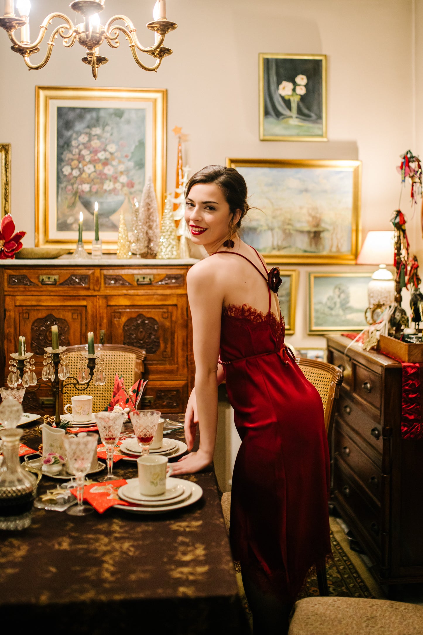 Azalea dress in wine red