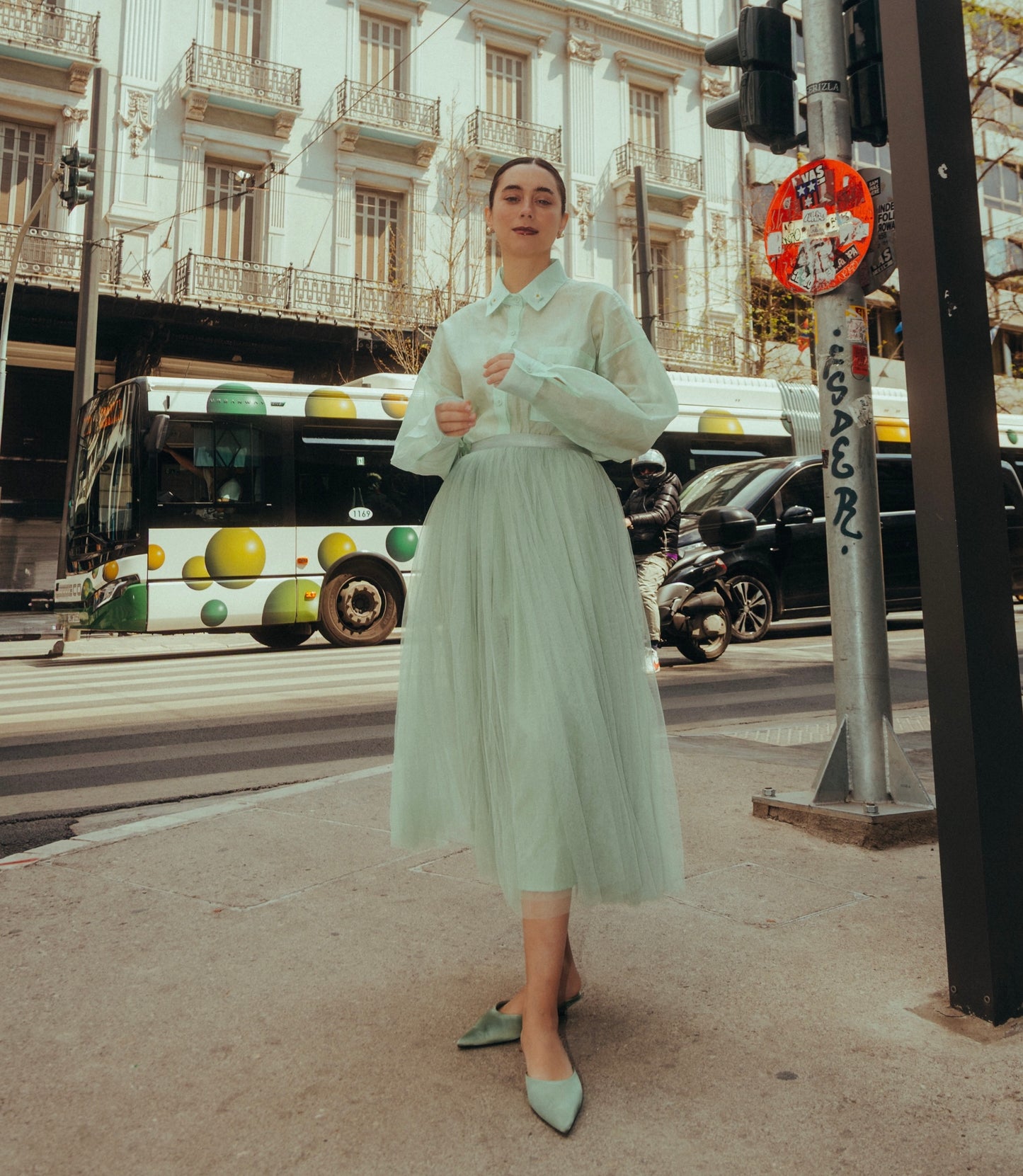 Hydrangea skirt in mint