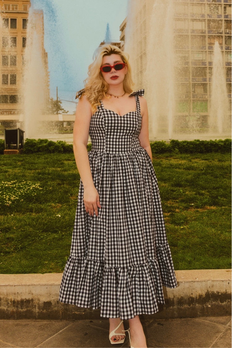 Lily of the valley in black plaid