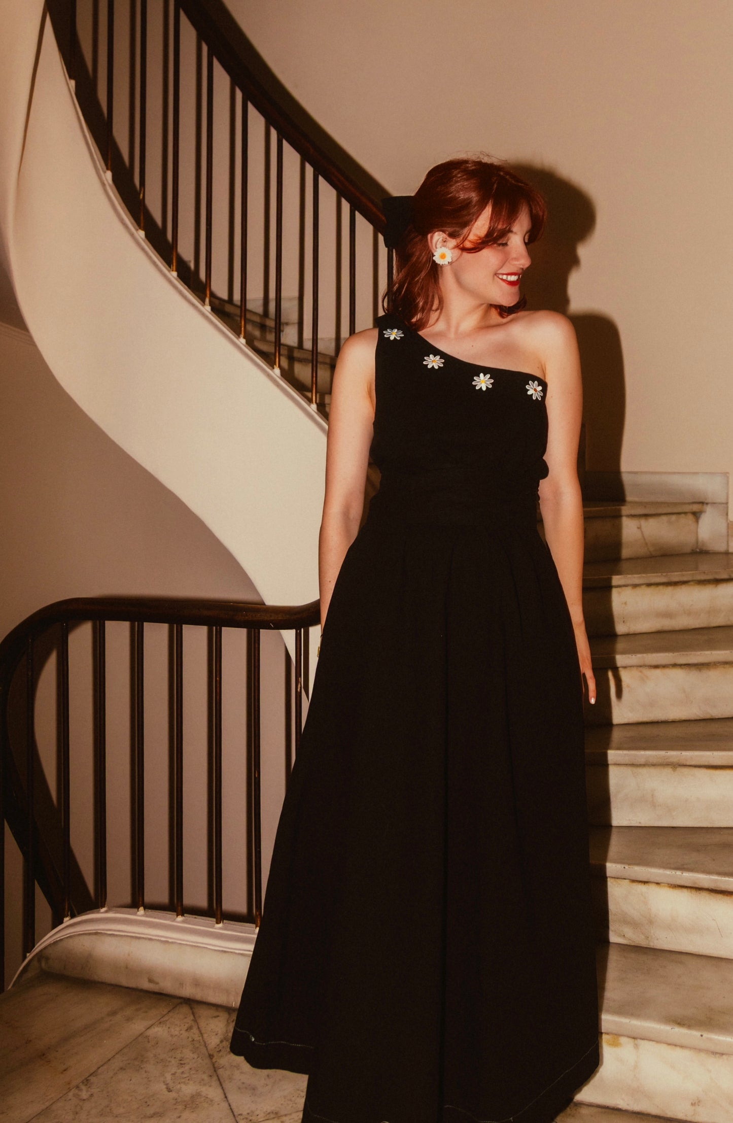 Orchid dress in black