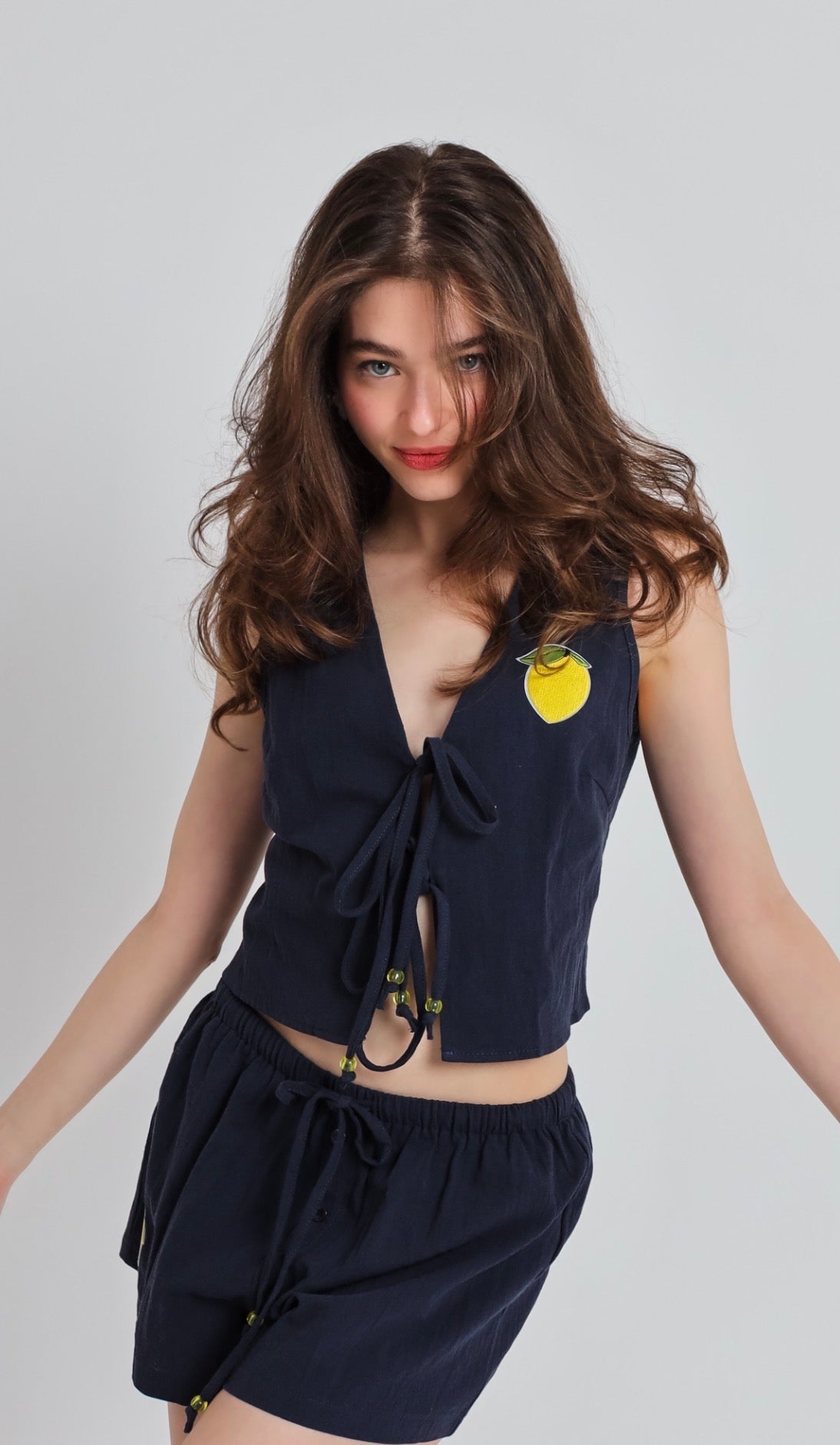 “Daffodil” vest in blue