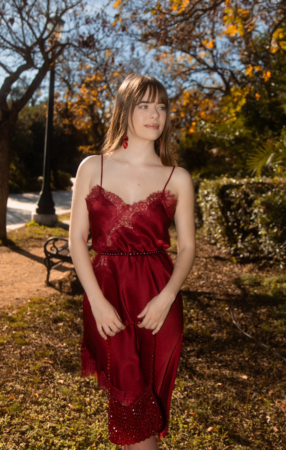 Azalea dress in wine red