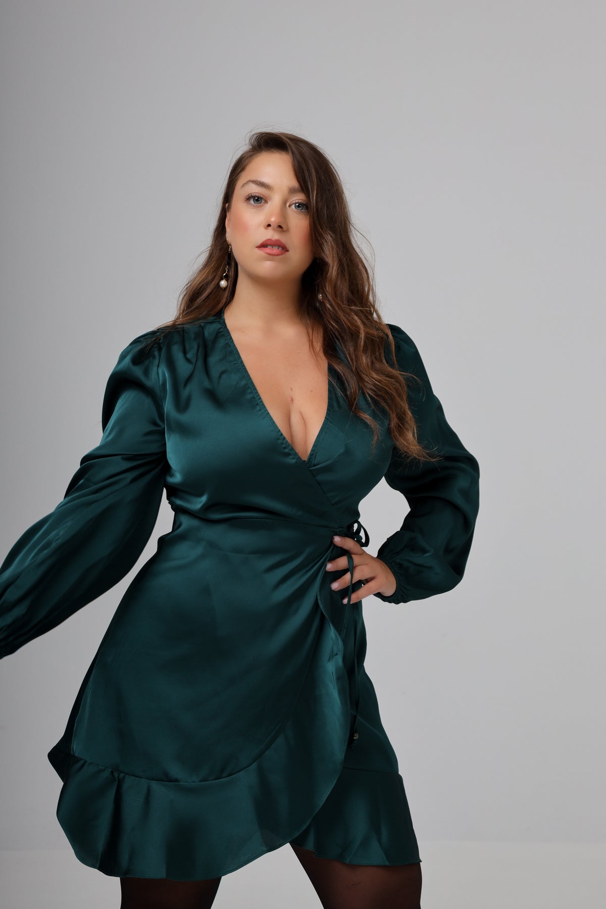 “Olive” dress in forest green