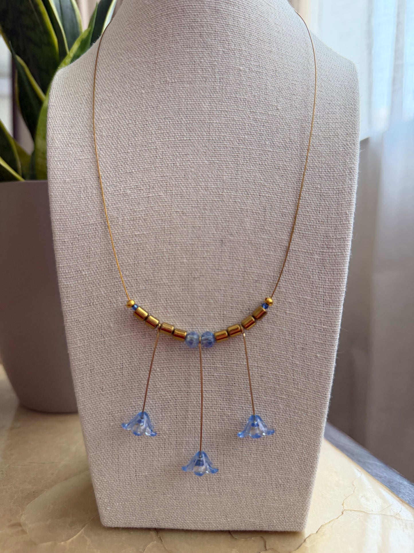 “Blue Lilies” necklace