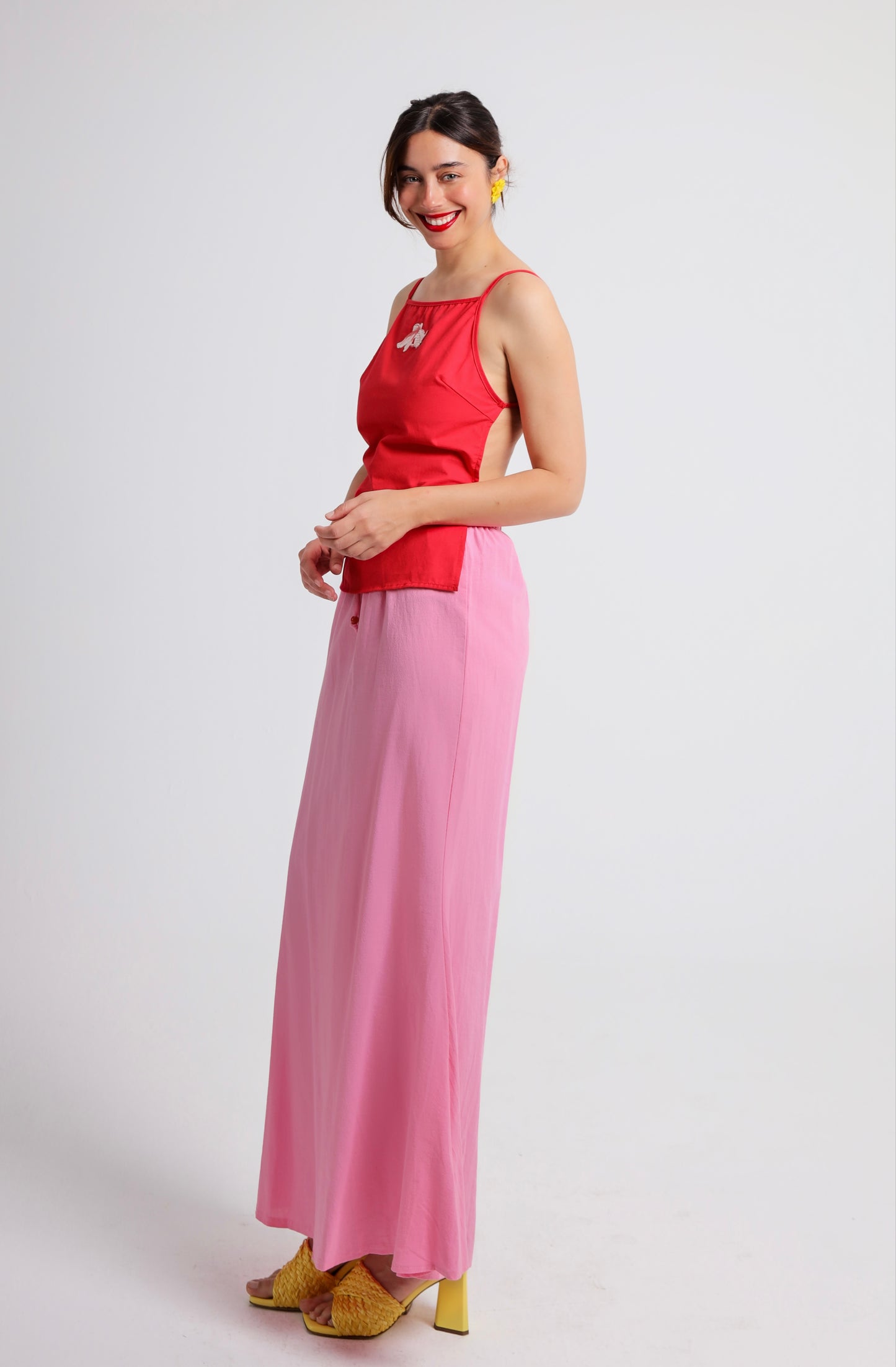 “Bougainvillea” skirt in bubble gum pink