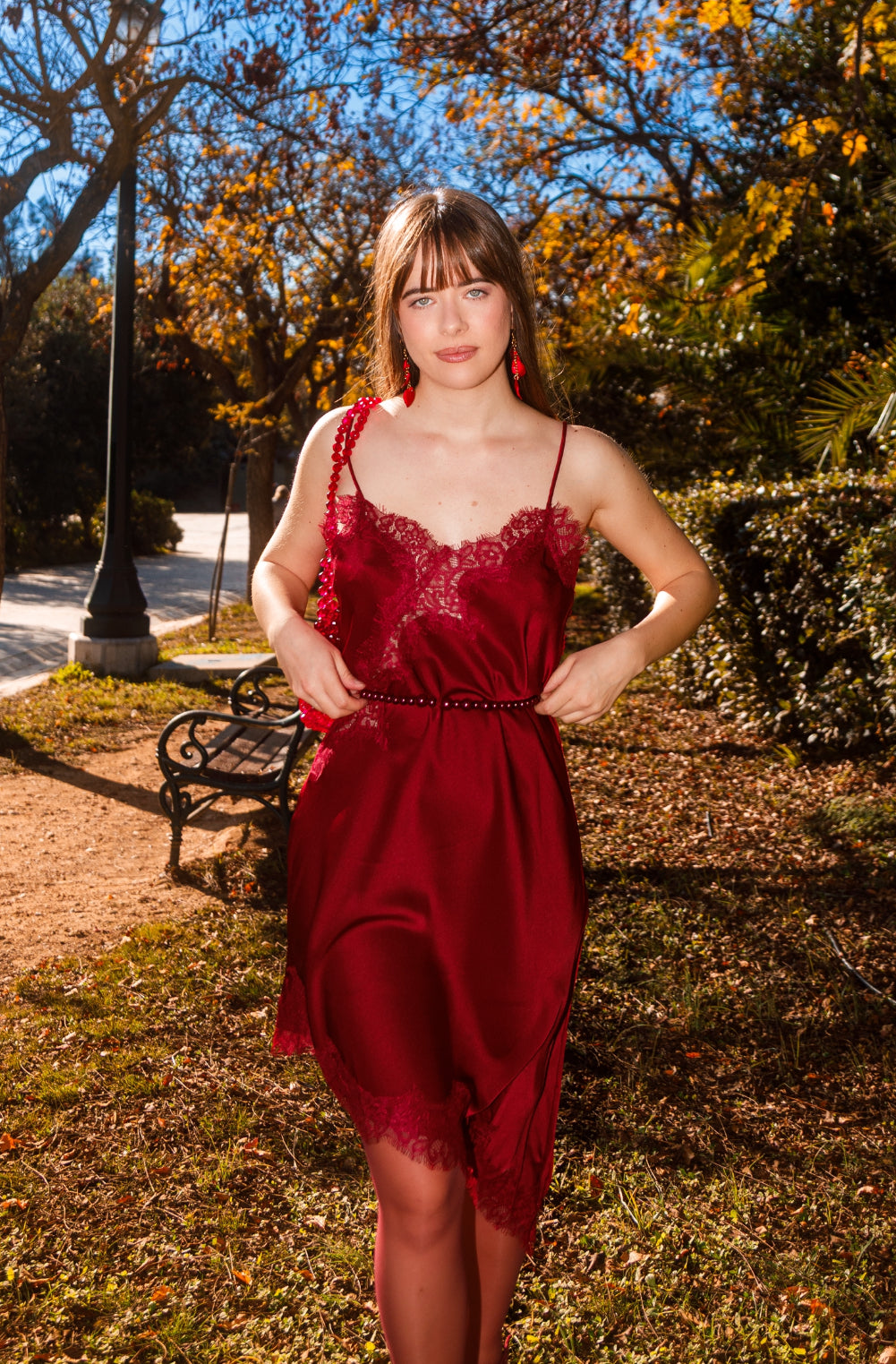 Azalea dress in wine red