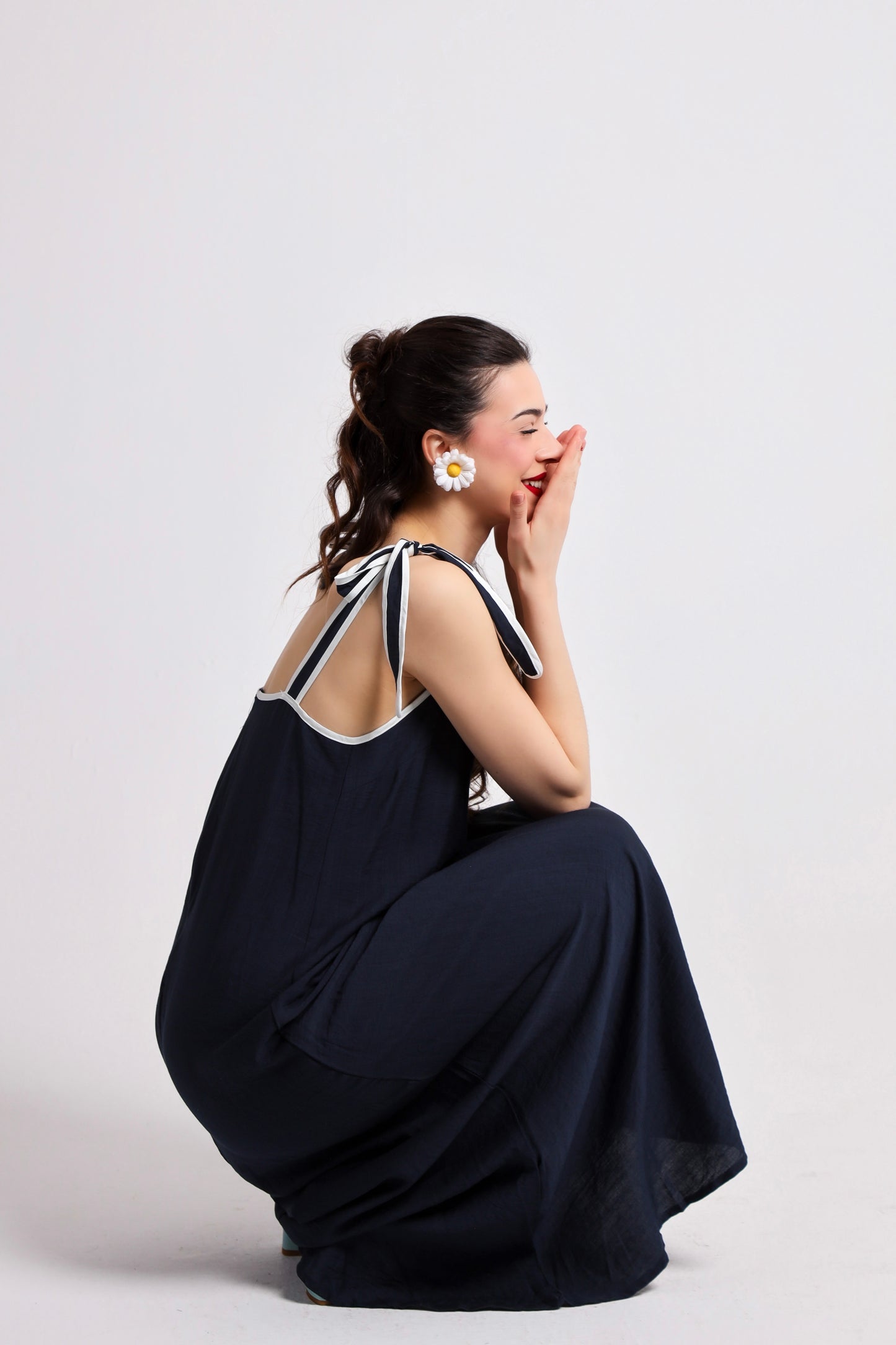 “Marina” dress in navy blue