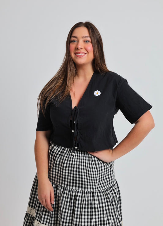 “Helianthus” top in black