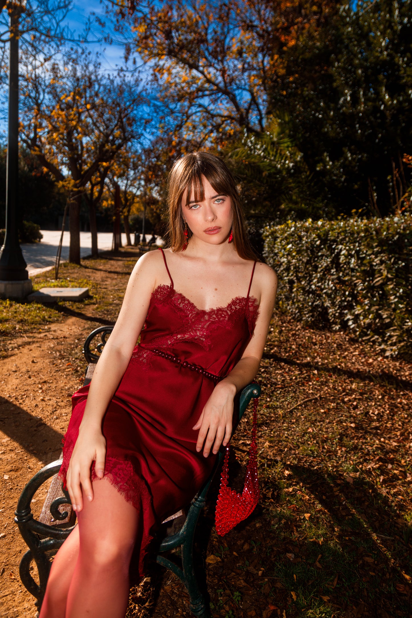 Azalea dress in wine red