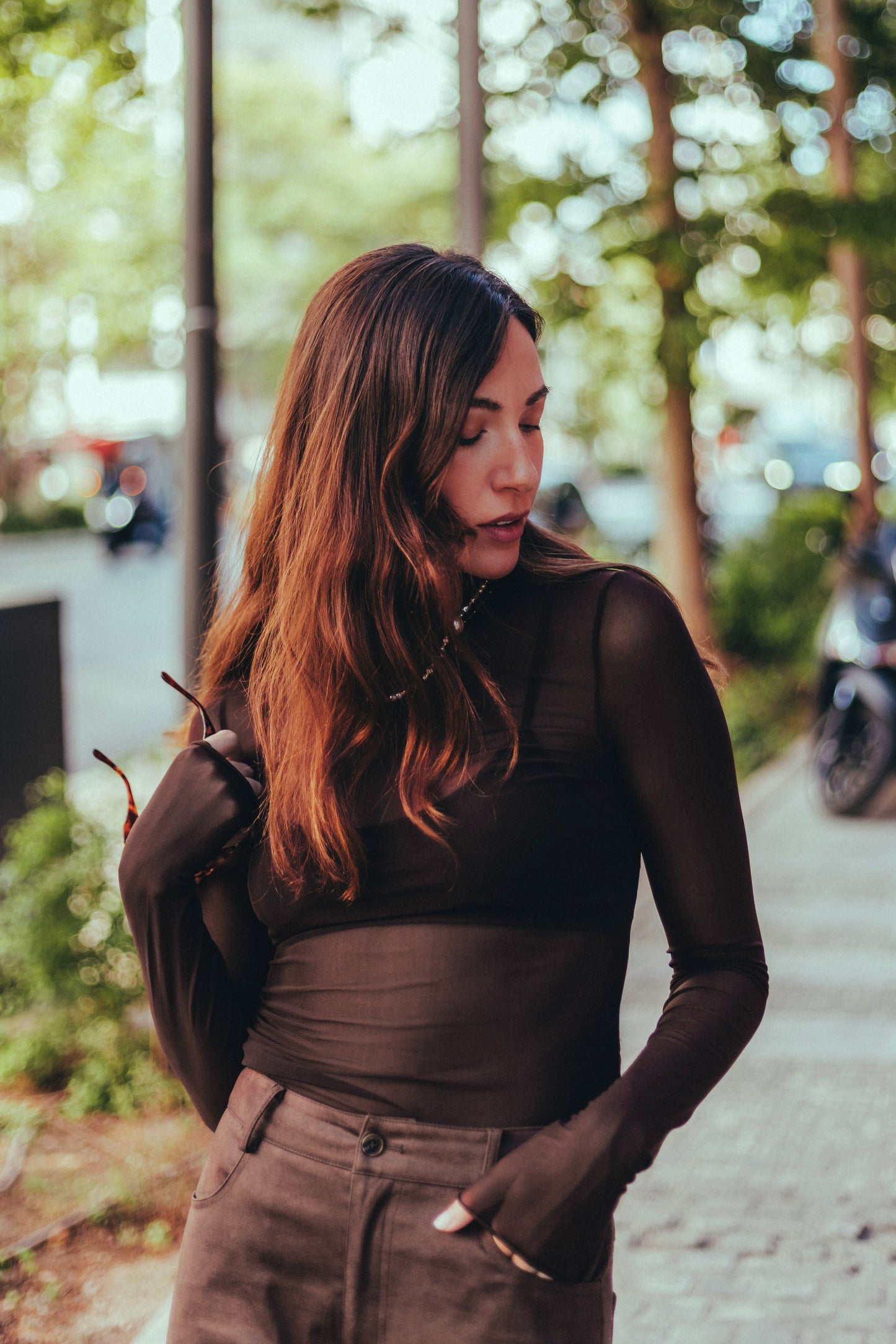 Freesia top in brown